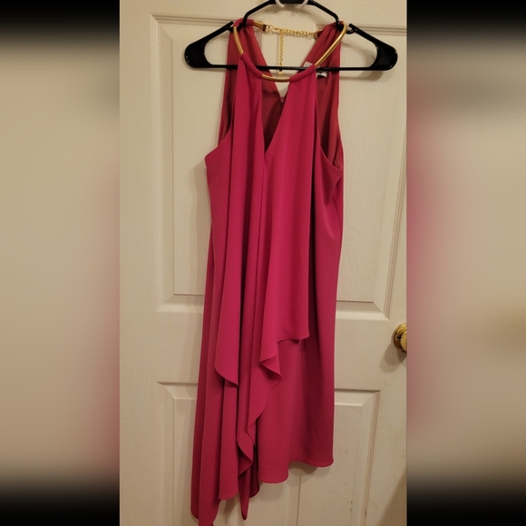 🩷 Kensie Size 8 Women's Draped Snake-Chain Keyhole Dress-ROSE - Picture 8 of 11